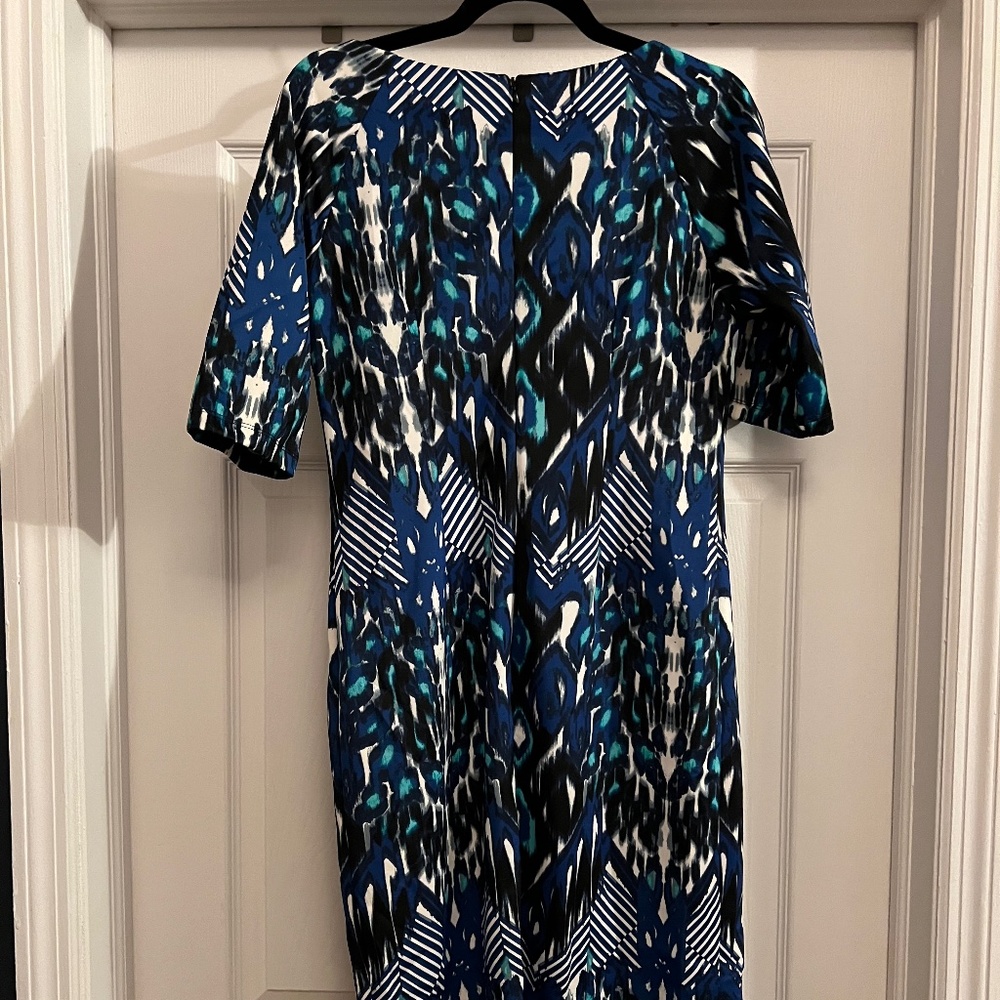 3/4 sleeve abstract design dress